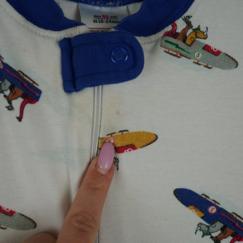 Hanna Andersson Organic Cotton‎ Kids Pajamas 18 24 Months Footless One Piece